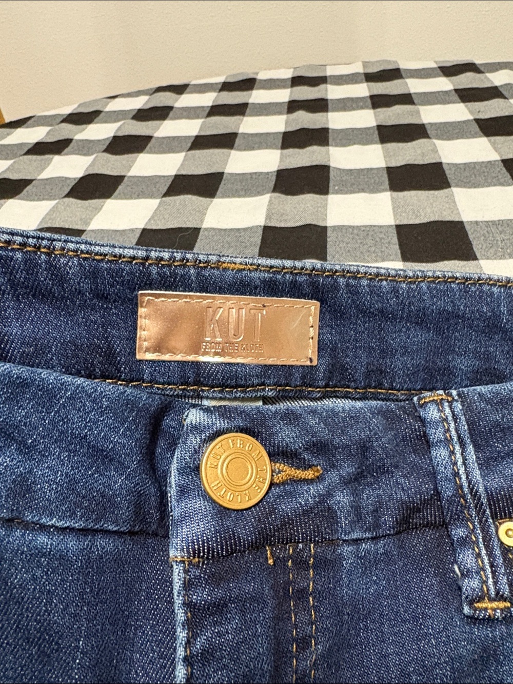 Kut from the Kloth Meg Fab Ab Wide Leg High Rise Jeans 6 x 27 Stretch Frayed Hem - Picture 6 of 14